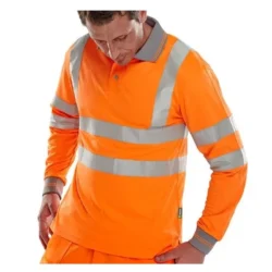 Hi Vis Rail Spec Long Sleeve Polo